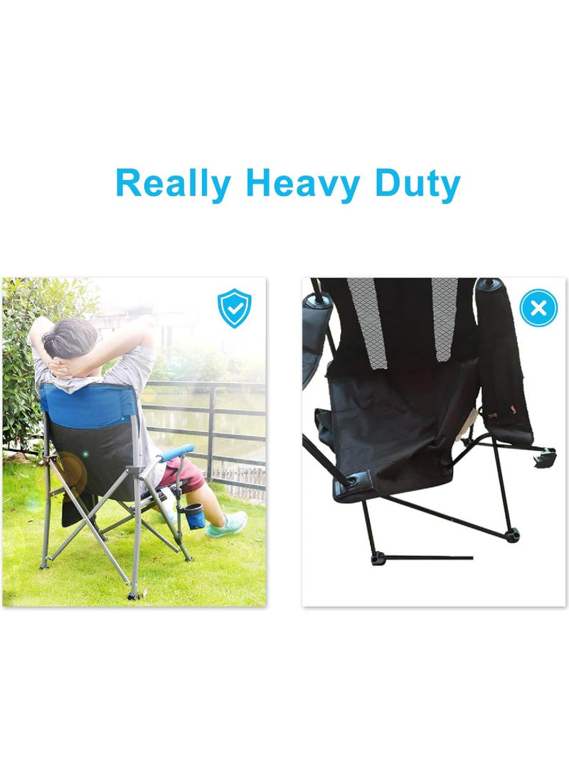 Rock Pow - Folding Camping Chair Oversized Heavy Duty Padded Outdoor Chair with Cup Holder Storage and Cooler Bag 450 LBS Weight Capacity Thicken 600D Oxford - Image 1
