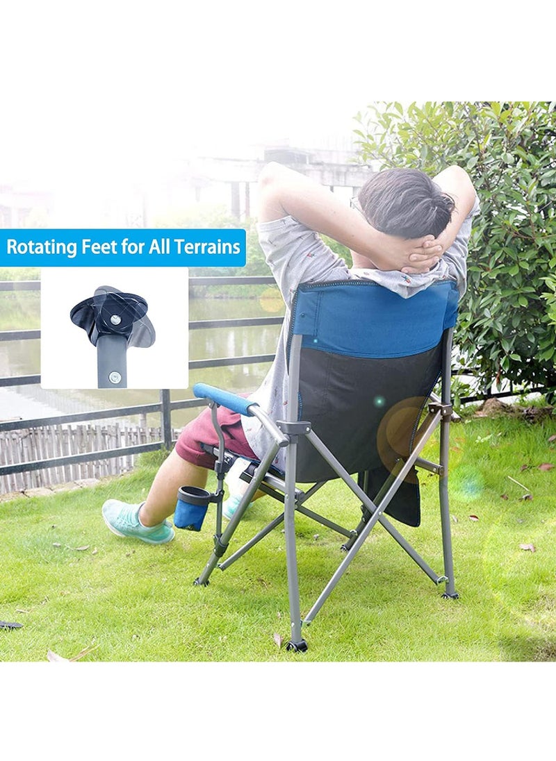 Rock Pow - Folding Camping Chair Oversized Heavy Duty Padded Outdoor Chair with Cup Holder Storage and Cooler Bag 450 LBS Weight Capacity Thicken 600D Oxford - Image 1