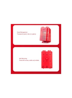 Wall Mount Lock Box 8 Hole Positions Hanging Locks, Keys Combination Box with Transparent Panel Lockout Tagout Station, for Lockout Supply Key Organizer