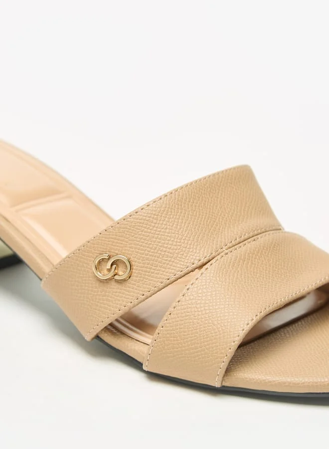 سيليست صنادل نسائية بكعب عريض سهلة الارتداء بلون سادة