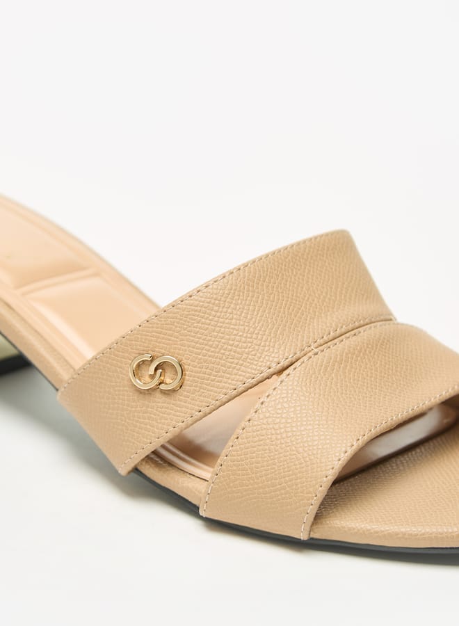 Celeste Womens Solid Slip-On Sandals with Block Heels - Image 5