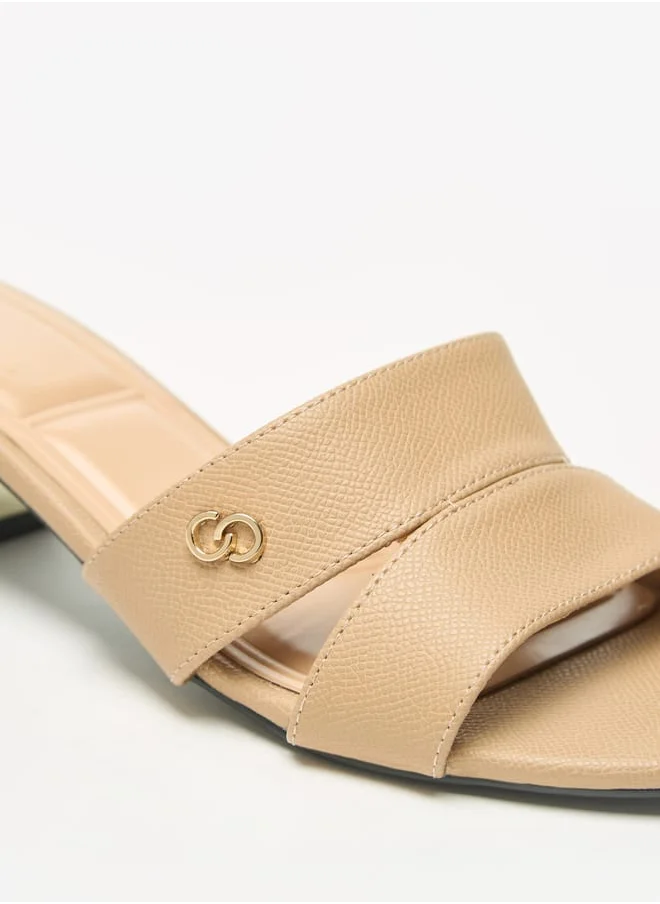 Celeste Womens Solid Slip-On Sandals with Block Heels
