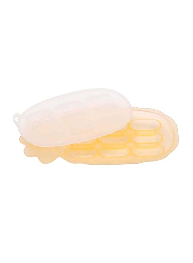 haakaa Silicone Nibble Freezer Tray, Breast Milk Teething Popsicle Mold Stackable Snack Storage Tray, BPA Free - Banana  - Image 1