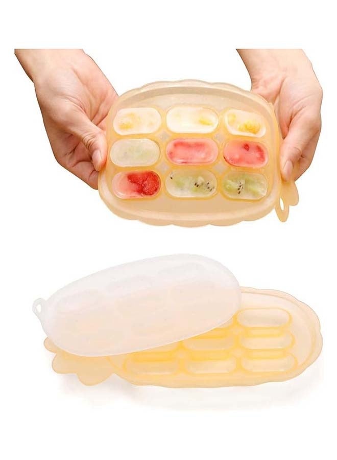 haakaa Silicone Nibble Freezer Tray, Breast Milk Teething Popsicle Mold Stackable Snack Storage Tray, BPA Free - Banana  - Image 2