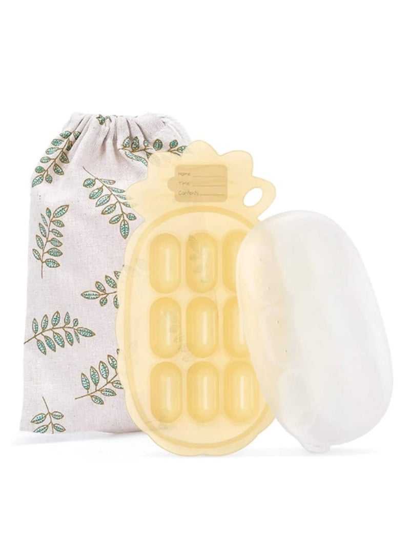 haakaa Silicone Nibble Freezer Tray, Breast Milk Teething Popsicle Mold Stackable Snack Storage Tray, BPA Free - Banana  - Image 3