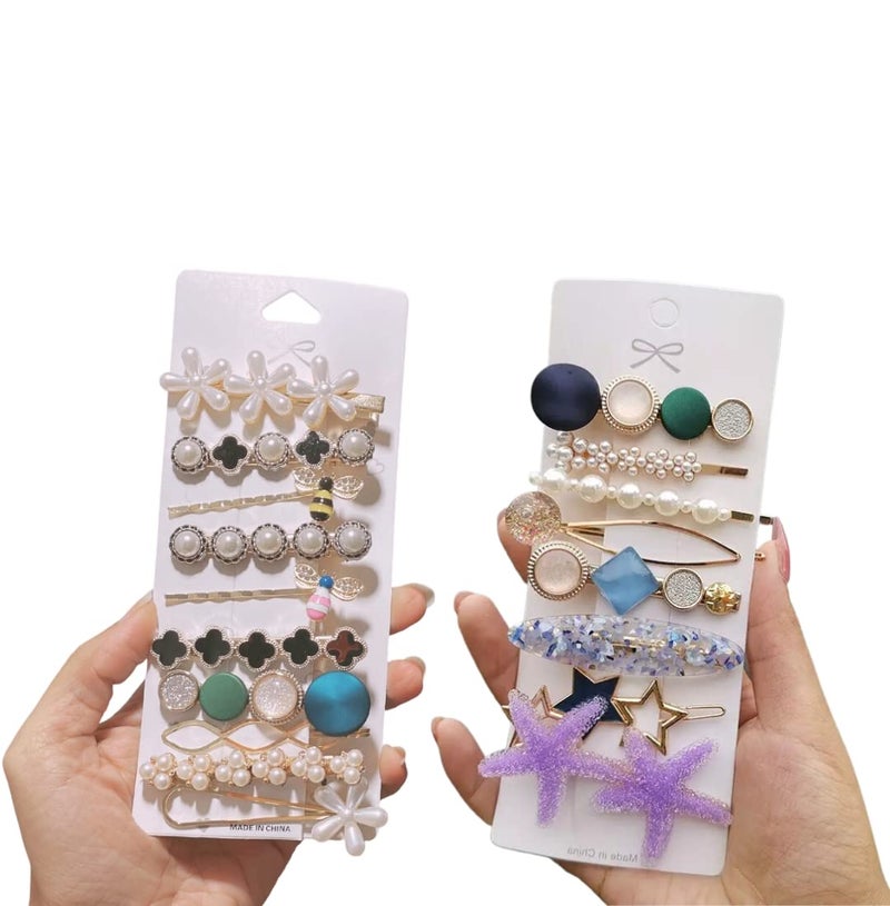 Tresneria® Korean Fashion Hair Clips Set in Trendy Styles and Designs for Women and Girls (BlueBee) - Image 1