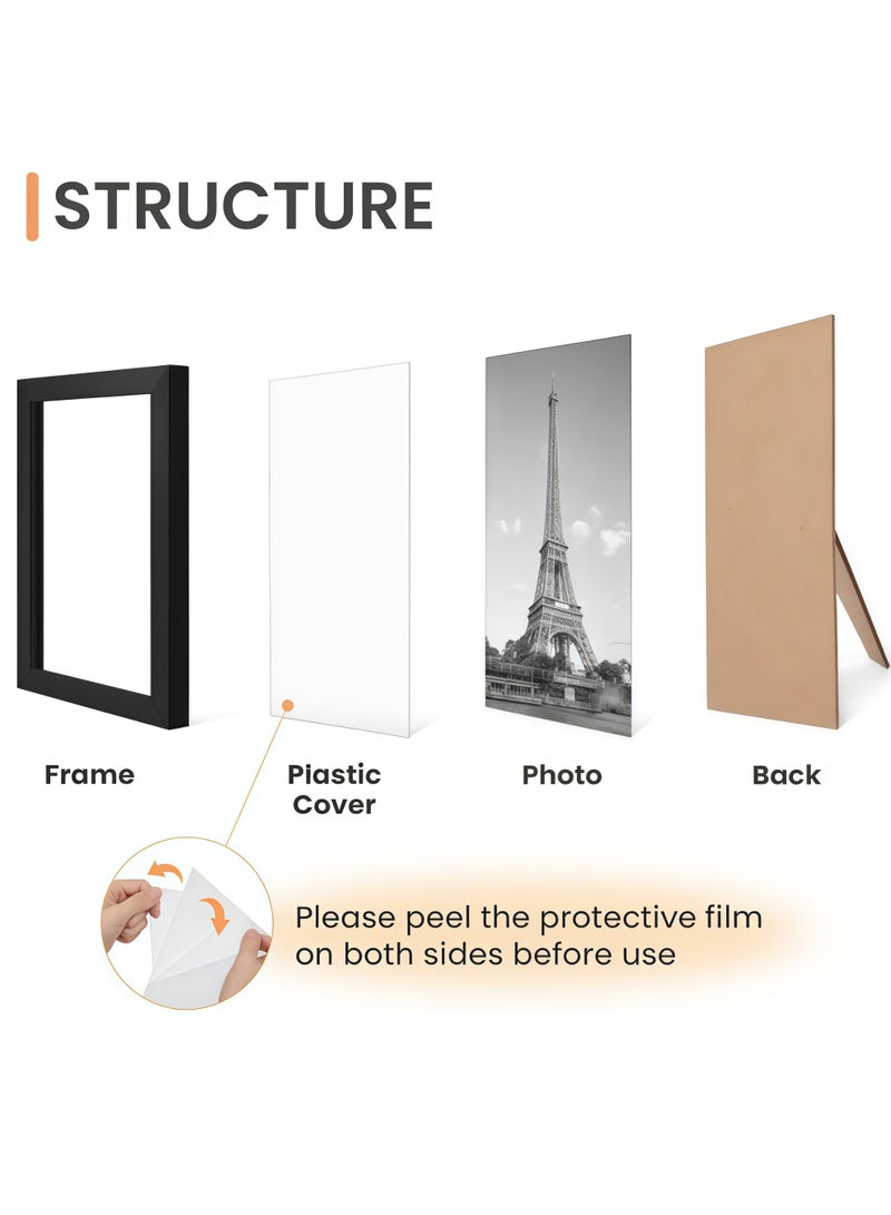 upsimples 10 Pack Picture Frames Collage Wall Decor for Mounting or Tabletop Display, Photo Gallery Frame Set for Family, Multi Sizes Including 8x10, 5x7, 4x6, Black - Image 2