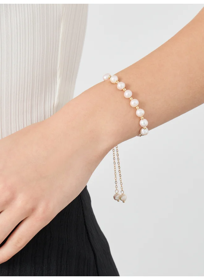 Styli Styli Multi Faux Pearl Bracelet with Bolo Clasp