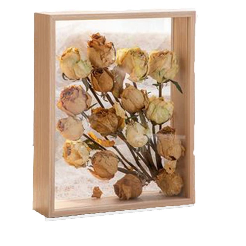 OUKEYI Wooden Dried Flower Photo FrameShadow Box Frame 8 x 10 Shadowbox Display Case Picture Frame Dried Flower Display Stand Decorative Floating Photo Frame8 x10