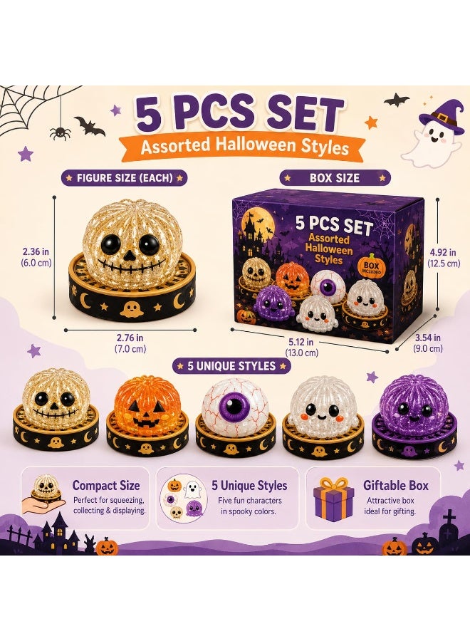 Halloween Pumpkin Bun Squishy Desk Decor, Soft Slow Rebound Squeeze Figure, White - Image 5