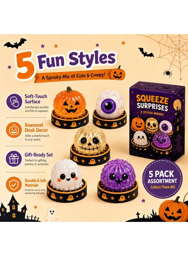 Halloween Pumpkin Bun Squishy Desk Decor, Soft Slow Rebound Squeeze Figure, White - Image 2