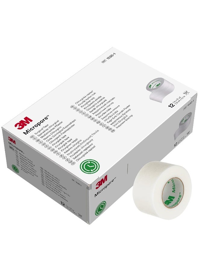 Micropore Micropore 3M™ Surgical Tape 1530-1, 1 IN x 10 YD (2.5cm x 9.1m), 12 Rolls/Carton  - Image 1