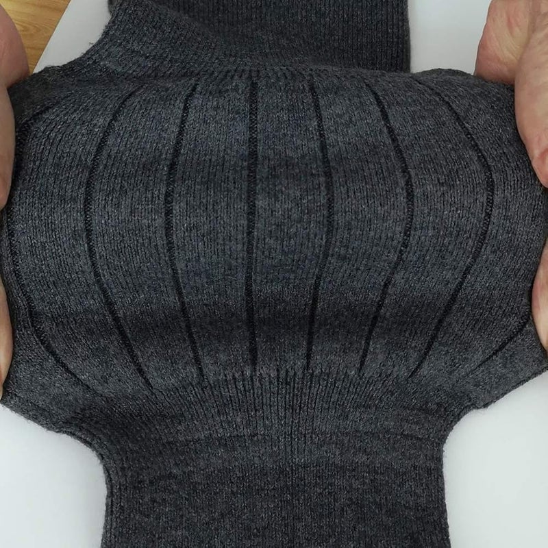 Iywish Cashmere Knee Warmers Leg Warmers Men Women Thicken Lengthen Knee Pads Brace Support Knee Protector Winter Warm Thermal Knee Compression Sleeve Running Cycling Ski Knee Brace Pad Leggings Support, L - Image 2