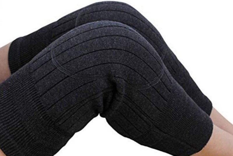 Iywish Cashmere Knee Warmers Leg Warmers Men Women Thicken Lengthen Knee Pads Brace Support Knee Protector Winter Warm Thermal Knee Compression Sleeve Running Cycling Ski Knee Brace Pad Leggings Support, L - Image 1