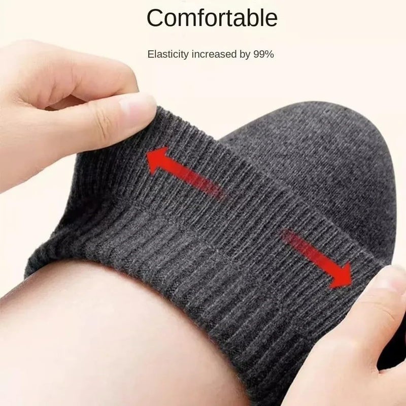 Iywish Cashmere Knee Warmers Leg Warmers Men Women Thicken Lengthen Knee Pads Brace Support Knee Protector Winter Warm Thermal Knee Compression Sleeve Running Cycling Ski Knee Brace Pad Leggings Support, L - Image 4