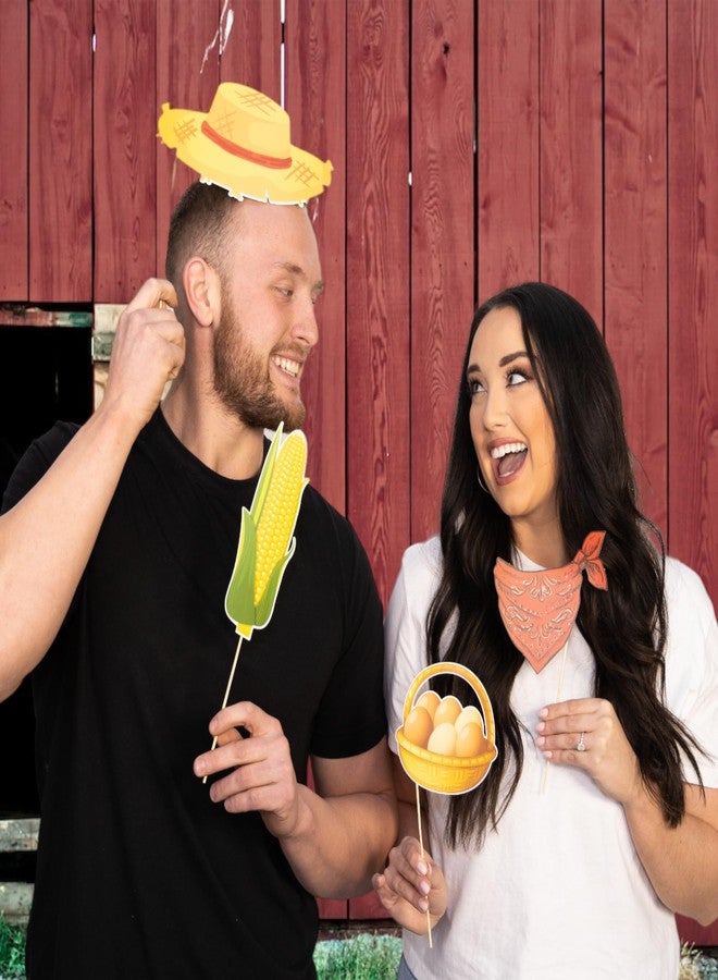 Outside The Booth Farm Animal Photo Booth Props - 41-pc Photo Booth Kit with 8 x 10-Inch Sign, 60 Adhesive Pads, 45 Sticks - Cowboy and Farm Party Decorations - Image 5