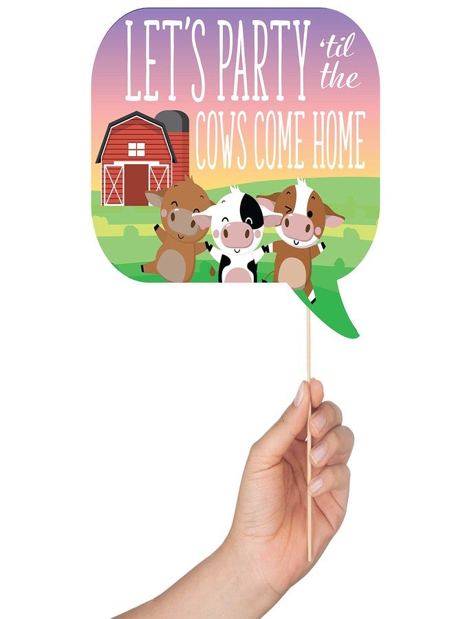Outside The Booth Farm Animal Photo Booth Props - 41-pc Photo Booth Kit with 8 x 10-Inch Sign, 60 Adhesive Pads, 45 Sticks - Cowboy and Farm Party Decorations - Image 3