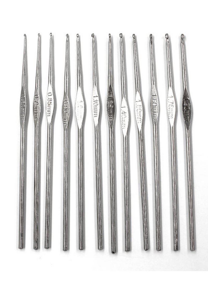 22pcs Multi Coloured Aluminium Crochet Hooks Knitting Needles Set Weave Craft with Bag Handle Knit Set Weave Sweater Craft Yarn - Image 3