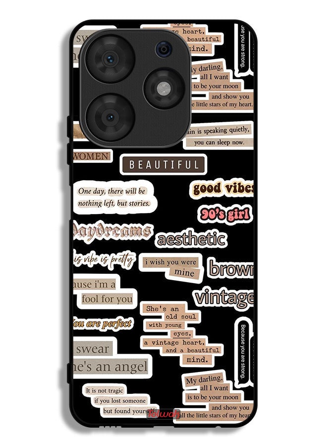 Tolwak Tecno Spark 10 Pro Protective Case Cover Beautiful Quotes Stickers - Image 1