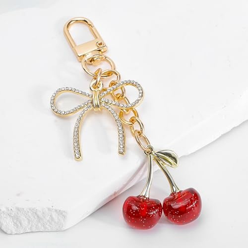 FASTFAIRY Keychain Cherry Bag Charms Purse: Key Chains Women Cute - Car keyrings leather handbags - Valentines Day Gifts - Image 5
