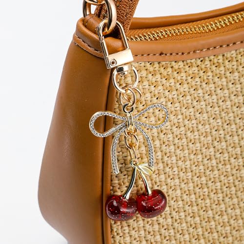 FASTFAIRY Keychain Cherry Bag Charms Purse: Key Chains Women Cute - Car keyrings leather handbags - Valentines Day Gifts - Image 3