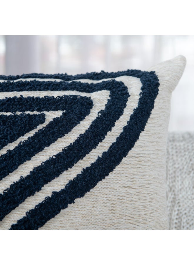 Belchior Concept Embroidery Square Shaped Decorative Cushion Linen and Navy 50 x 50 cm 472558 - Image 3