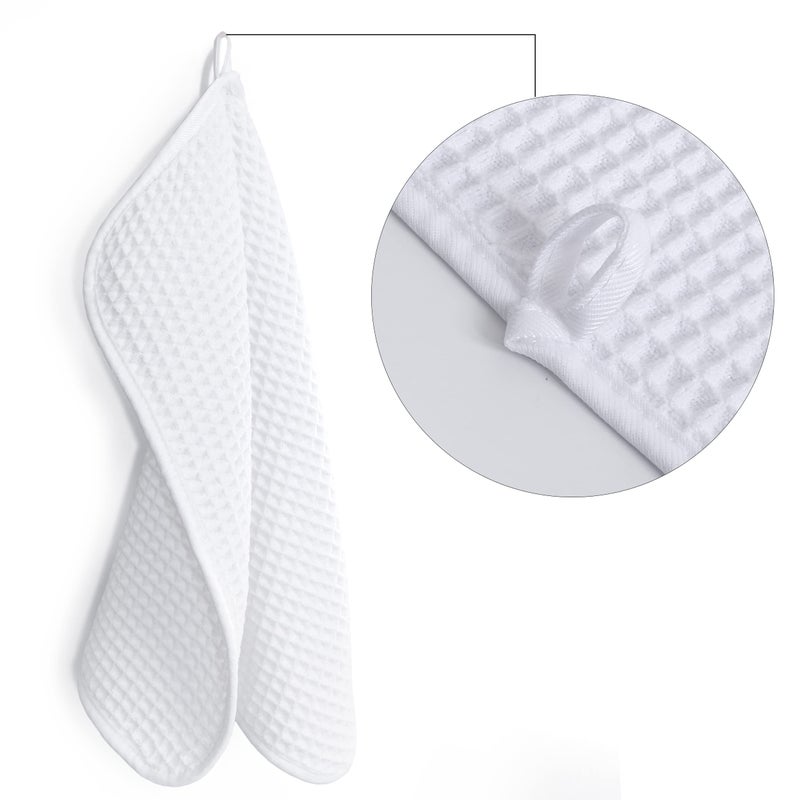 POLYTE 430 GSM Microfiber Lint Free Washcloth Face Towel, 13 x 13 in, 4 Pack (Waffle Weave) - Image 2