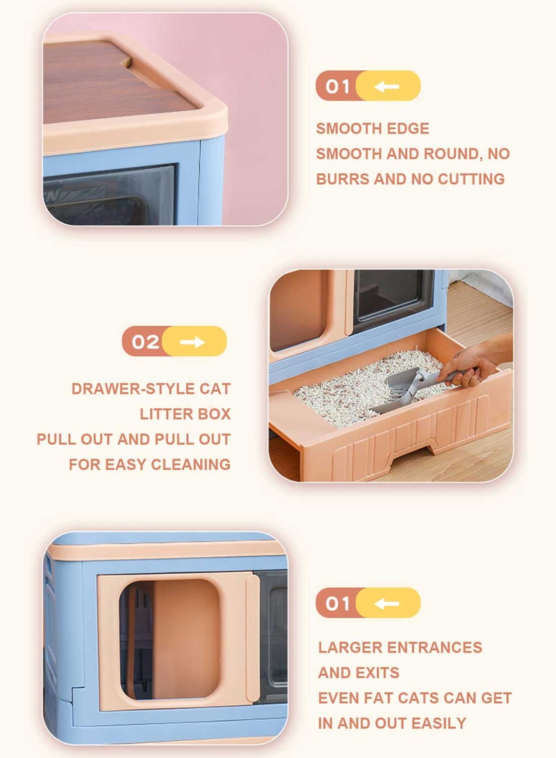 كيدل قطة القمامة صندوق الحاجز مخفي القمامة صندوق الأثاث غرفة التخزين مجلس الوزراء الداخلي قطة منزل الجدول الجانبي قطة صندوق مجلس الوزراء - Image 3