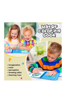 MAGIC VAULT 8 Pack Water Coloring Books, Reusable Water Painting Book for Toddlers, Water Book for Dinosaur Animal Ocean Universe Cartoon Water Painting for Toddlers Educational Learning Kits Gifts  - Image 2