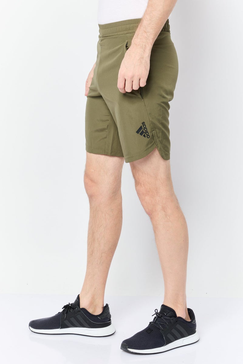 Adidas شورتات جري رياضية للرجال بطول 9 إنش، زيتوني - Image 4