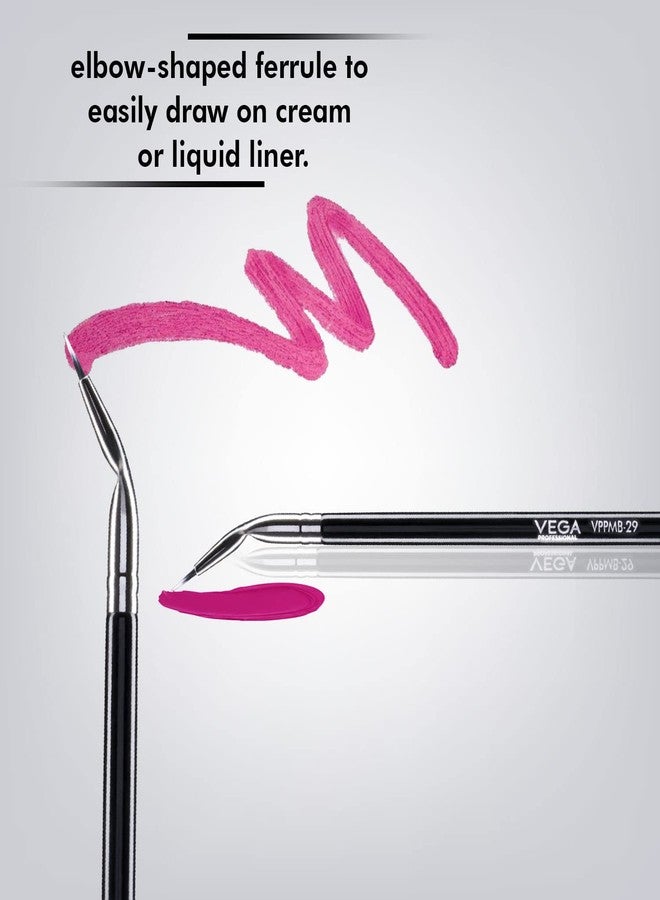 VEGA PROFESSIONAL Angled Lip Brush, Soft Bristles, Copper Furrele, Wooden Handle, (VPPMB-29) - Image 5