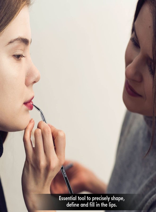 VEGA PROFESSIONAL Angled Lip Brush, Soft Bristles, Copper Furrele, Wooden Handle, (VPPMB-29) - Image 4