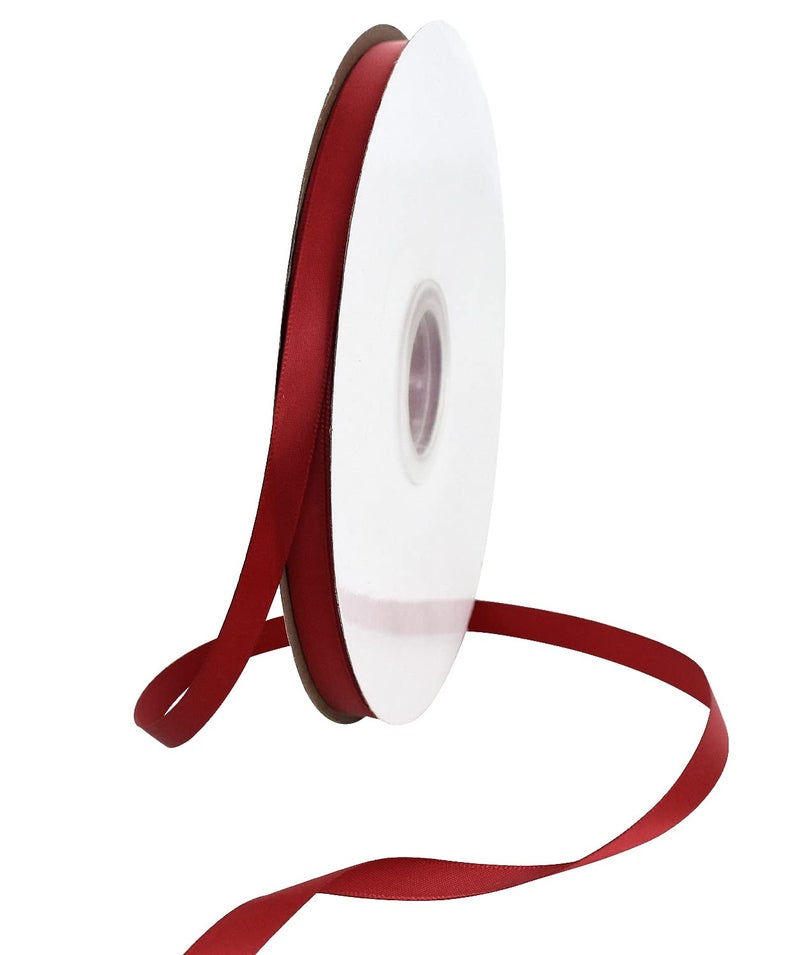 TONIFUL 38 Inch x 100yds Scarlet Dark Red Satin Ribbon Thin Solid Fabric Ribbons Roll for Gift Wrapping Invitation Floral Hair Balloons Craft Sewing Party Wedding Decoration Valentines Day - Image 3
