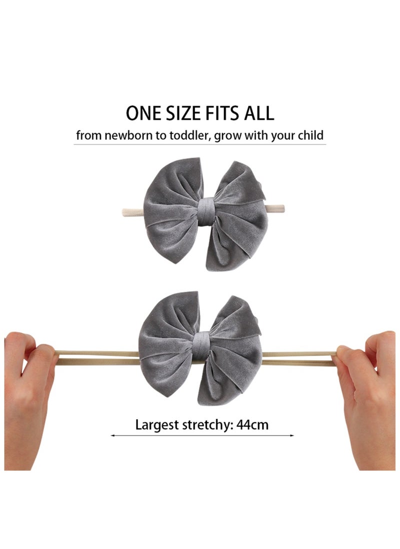 D'Daniela - Mikha Socks & Ribbon Bow Set For Babies and Girls - Grey - Image 1