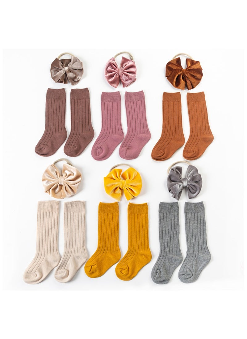 D'Daniela - Mikha Socks & Ribbon Bow Set For Babies and Girls - Grey - Image 1