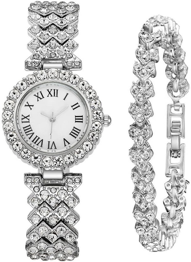 Ladies Wristwatch and Bracelet Set Exquisite and Fashionable Diamond Watch for Women - pzsku/Z1C201BC3D1C5923CE2DAZ/45/_/1695609705/f94bbcc4-56f7-4433-bff0-189021066b86