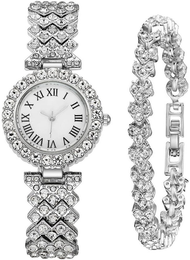 Ru syanl Ladies Wristwatch and Bracelet Set Exquisite and Fashionable Diamond Watch for Women  - Image 3