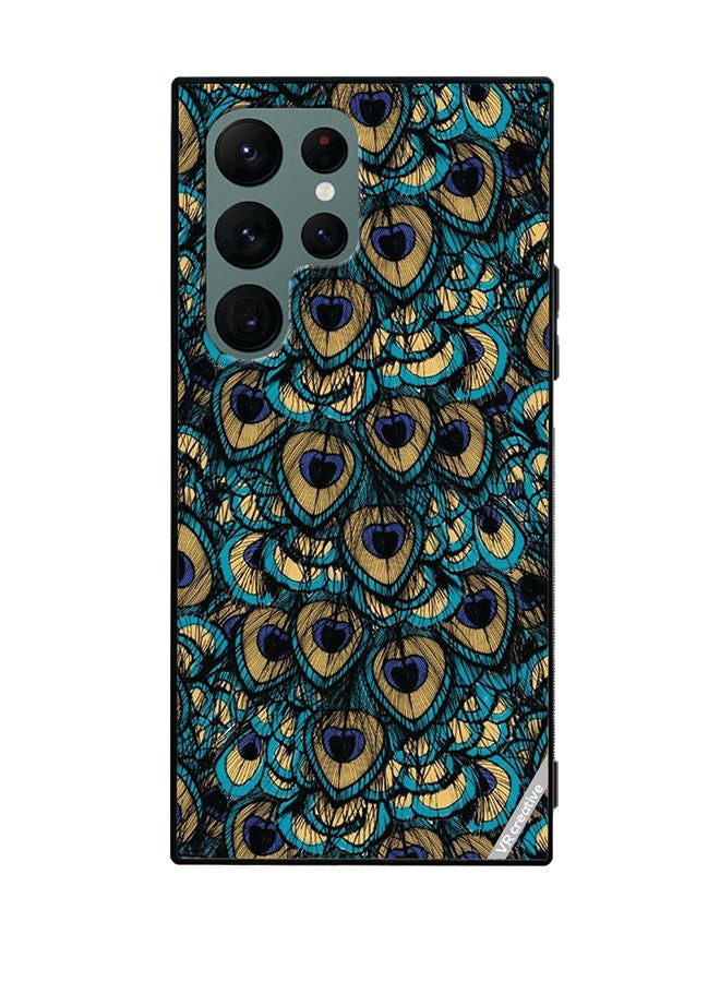 VR CREATIVE Protective Case Cover For Samsung Galaxy S22 Ultra 5G Mor Pankh Design Multicolour - Image 1