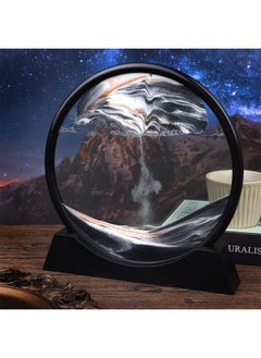 TBoxBo 12 Inches Large Flowing Sand Painting 3D Natural Landscape Dynamic Art Sand Painting Round Glass 3D Deep Sea Sand Painting Artistic Sandscape For Home Ornament Desktop Art Bookshelves Decoration Black  - Image 4