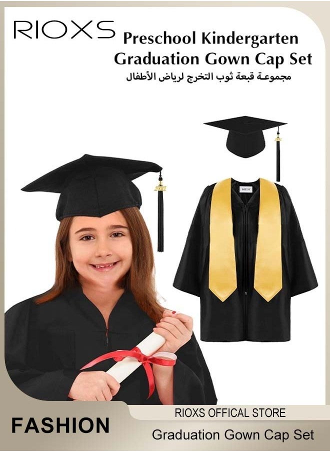 RIOXS - Preschool Kindergarten Graduation Gown Cap Set,Primary And Middle School Students Graduation Clothing Dress,Graduation Gown Cap Graduation Tassel And Sash For Child Size - Image 1