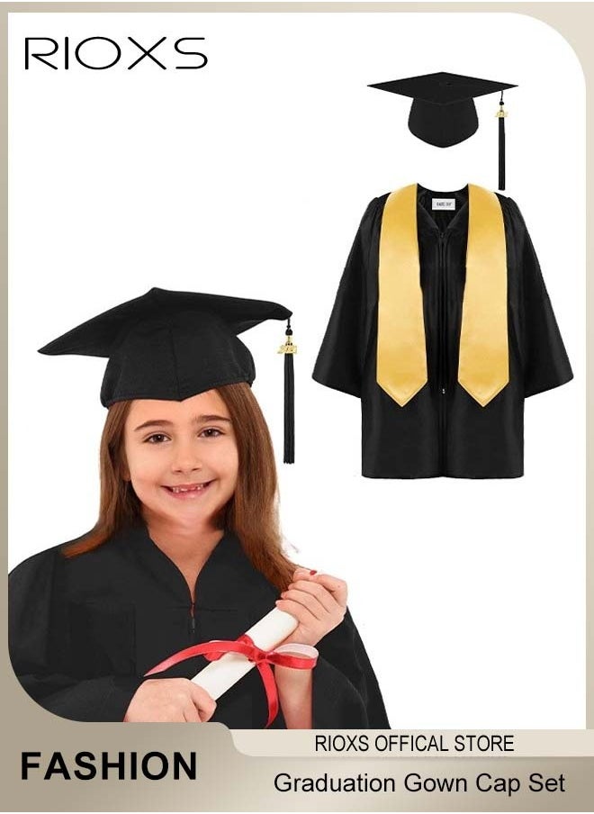 RIOXS - Preschool Kindergarten Graduation Gown Cap Set,Primary And Middle School Students Graduation Clothing Dress,Graduation Gown Cap Graduation Tassel And Sash For Child Size - Image 1
