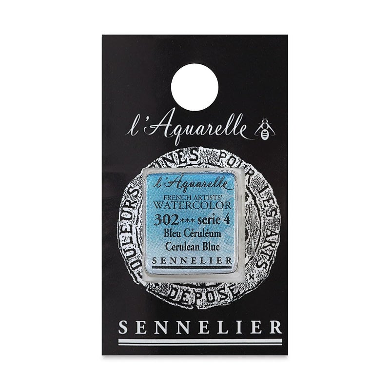 Sennelier French Artists' Watercolor, Half Pan, Cerulean Blue S4 - Image 5