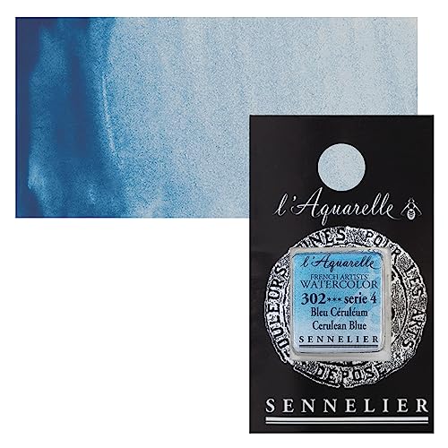 Sennelier French Artists' Watercolor, Half Pan, Cerulean Blue S4 - Image 2