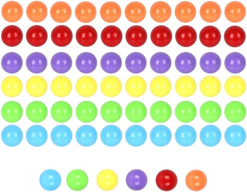 Witlans 60pcs Chinese Checker Game Replacement Balls,6 Solid Color 14mm Acrylic Marbles for Marble Run, Aggravation Traditional Games - Image 4