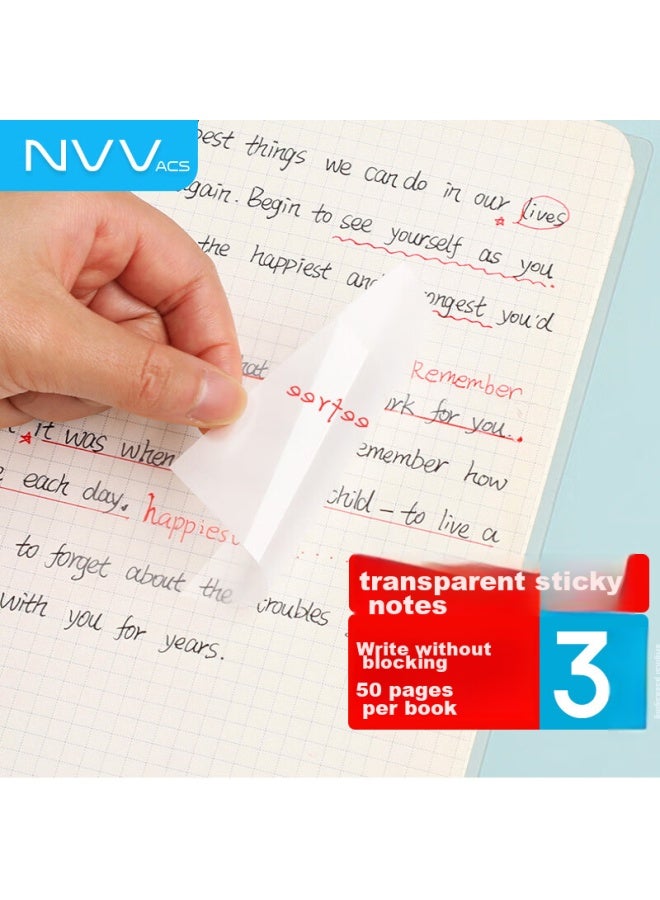 Nvv Transparent Sticky Notes, Reusable, Waterproof, High-quality, Three-pack Set Of 150 Sheets, Error Correction, Bl-t01t - Image 1