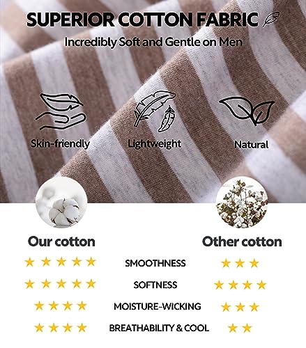 DAVID ARCHY طقم بيجامة ديفيد آرتشي للرجال من القطن الناعم بأكمام طويلة ملابس نوم مريحة مع جيوب (M، بني داكن هيثر) - Image 2