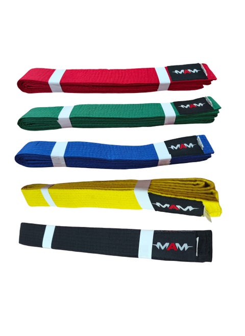 Set of 5 of Karate Belts Multicoloured