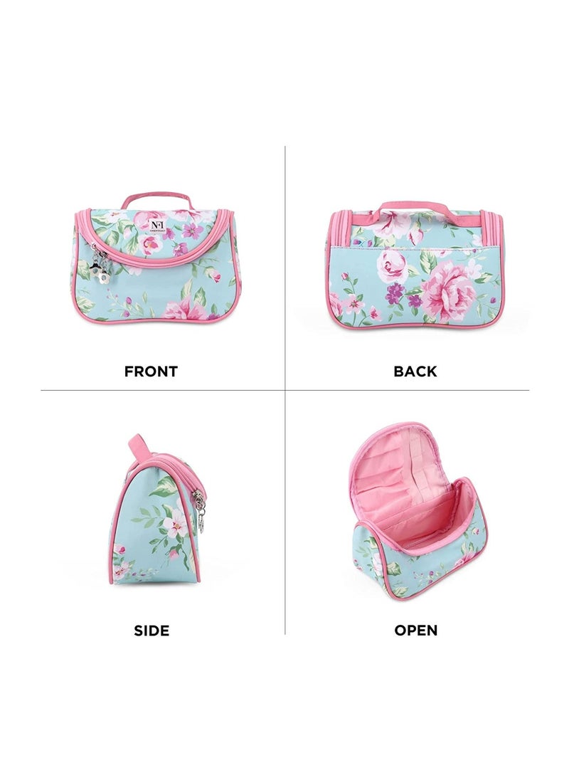 NFI essentials Floral Print Cosmetics Pouch Makeup Pouch Vanity Case Jewellery Pouch Stationery Pencil Case Travel Organiser Size 20X12.5X9.5cm  - Image 4