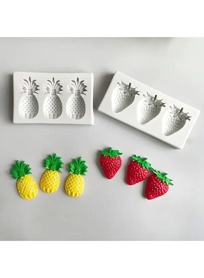 Strawberry Silicone Mold For DIY Crafts Gypsum Clay Decor Realistic Fruit Shapes - Image 4
