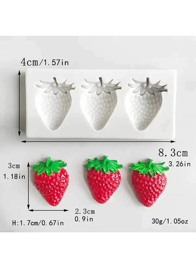 Strawberry Silicone Mold For DIY Crafts Gypsum Clay Decor Realistic Fruit Shapes - Image 5